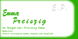 emma preiszig business card